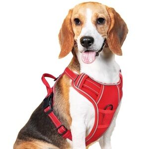 NEW Step-in No Pull Dog Harness 2 Leash Clips Reflective Vest Soft Padded M